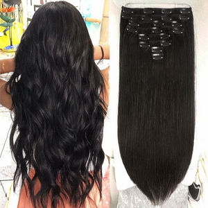 Extensions de cheveux humains brésiliens naturels noirs Remy à cuticules alignées, à clipser, 100 % humains, grade 10A 12A, sans perte de cheveux - Product Image 3