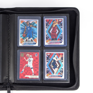 Album de rangement pour cartes sportives et TCG en cuir PU <span class=keywords><strong>JVD</strong></span> Premium à 4 pochettes, capacité de 128 protège-cartes à chargement par le haut - Product Image 4