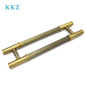 Manija de Puerta de Bronce de Diseño Especial, Estilo Antiguo, Lujosa, Dorada, Larga, para Puerta de Vidrio y Puerta de Madera - Product Image 1