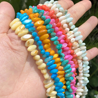 4x8mm manik-manik cangkang warna-warni alami manik-manik Spacer Oval kerang untuk membuat perhiasan buatan tangan DIY gelang kalung Aksesori 15"