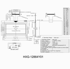 Industriële Toepassing 128X64 Dot Matrix St7565r Cog Type Lcd Module Geel Groen Transflectieve 8 Bits Parallel Spi Seriële - Product Image 6