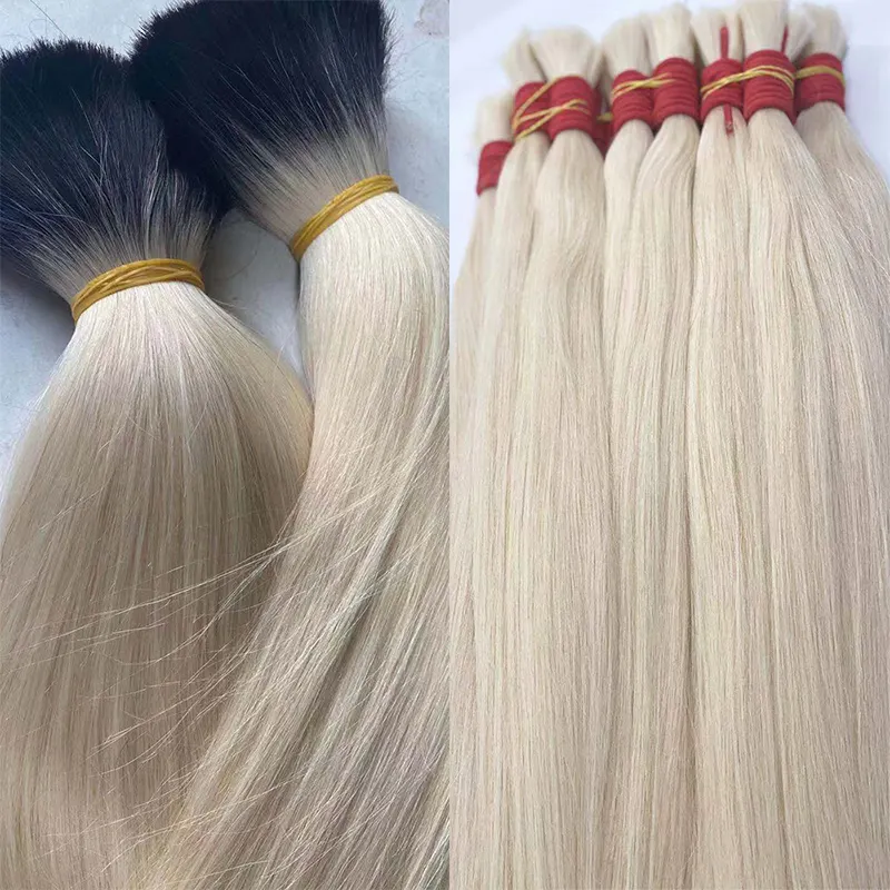 Blonde Hair 613 Bulk or Bundles virgin raw hair vendor cabelo humano vietnamitas para mega hair humano her 300 gramas 70cm