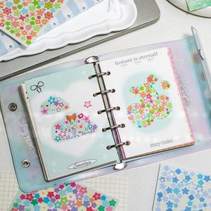 Lot de 6 autocollants étoiles mignons et basiques assortis, en acrylique/papier, auto-adhésifs, finition brillante, pour bricolage, collage Guca, décoration de téléphone - Product Image 4