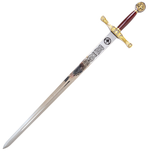 Épée <span class=keywords><strong>Excalibur</strong></span> du roi Arthur, 105,5 cm, manche en cuir rouge, épée décorative non affûtée - Product Image 2