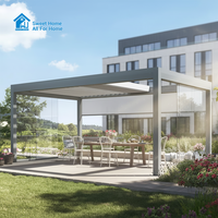 Pergola de luxe en aluminium Sweet Home avec lames orientables automatiques, gazebo bioclimatique imperméable pour espaces de vie de jardin haut de gamme