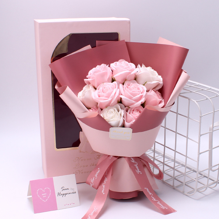 11 fleurs rose clair à cinq couches