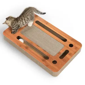 ขายร้อนแมวของเล่นสัตว์เลี้ยงสำหรับสัตว์เลี้ยงลูกโต้ตอบรอบหนา Scratcher กระดาษแข็งลูกฟูกของเล่น