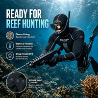 Combinaison de plongée en néoprène 5 mm à capuche pour homme, deux pièces, marque privée, directement de l'usine, pour la pêche sous-marine et la chasse sous-marine