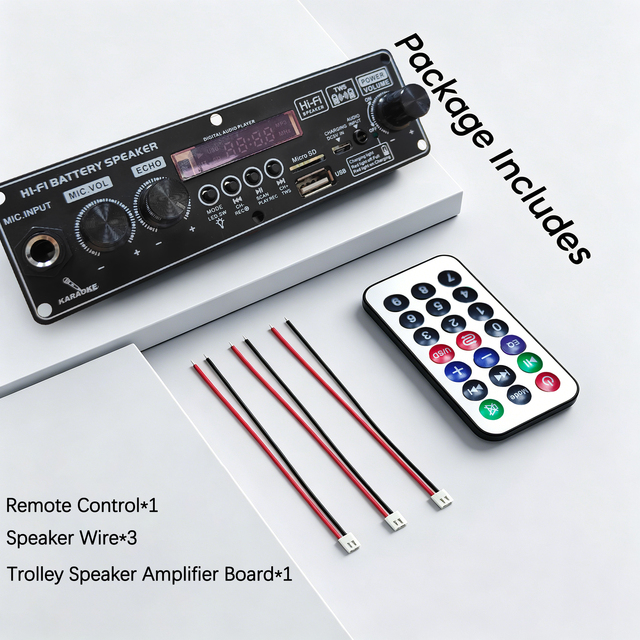 E509  Amplifier Board 2x10W TWS Dual Channel Karaoke HiFi 3.7V Battery Trolley Speaker Amplifier Module DIY