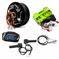 QSMOTOR 12 V4 2000W 35H con Controlador Fardriver ND72300 y Pantalla LCD DKD, Kit Completo de Cableado y Interruptor de Aceleración