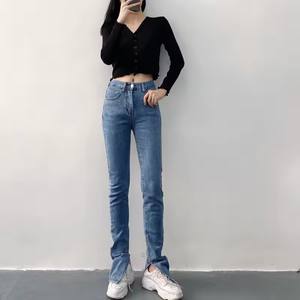 Jeggings en jean déchirés et usés pour <span class=keywords><strong>femme</strong></span>, taille haute, extensibles, respirants, coupe skinny, style décontracté - Product Image 4