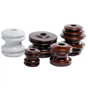 53-1 53-2 53-3 53-4 53-5 Electric Porcelain Insulator Ceramic Spool Insulators For Low Voltage Overhead Power Lines