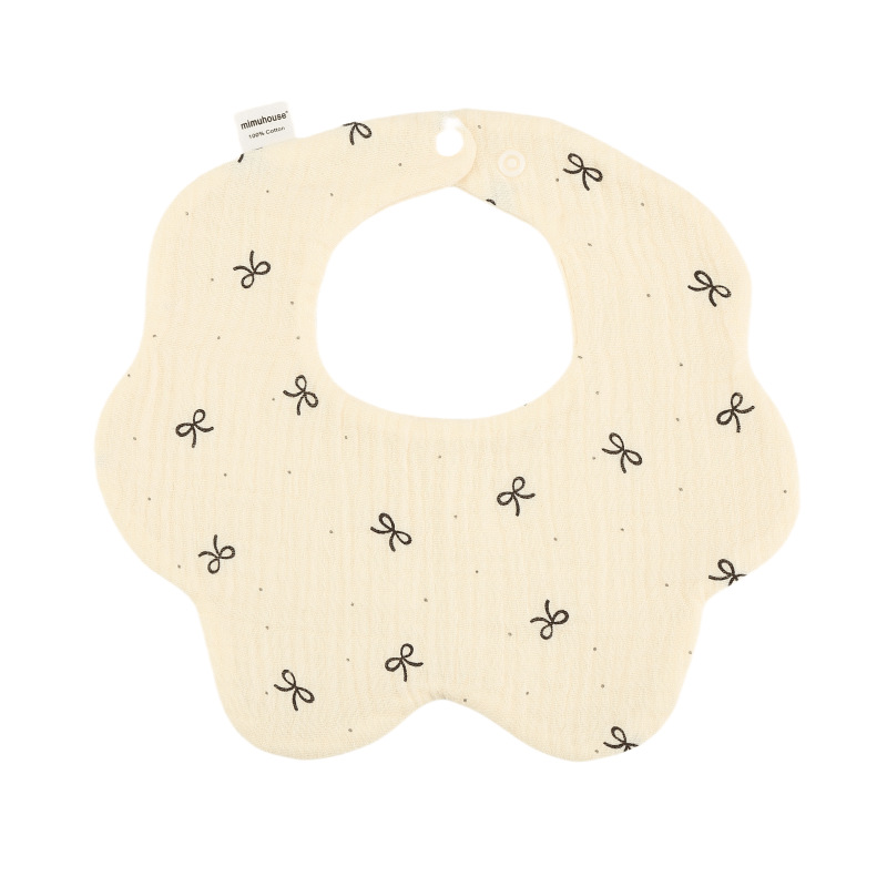 A162 black bow flower bib