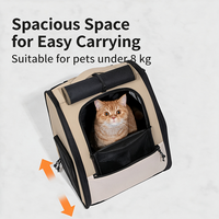 Sac à dos pliable et imperméable pour chat, grande capacité, fenêtre en maille respirante, fermeture éclair anti-évasion en nylon, pour animaux jusqu'à 8 kg, sac de transport