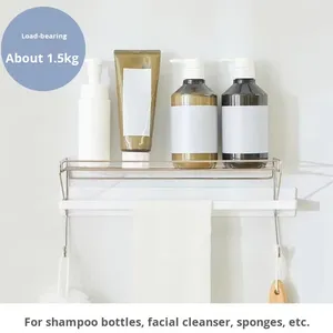 Organizador de Baño Colgante de Metal Expandible de un Solo Nivel, Tipo Gancho, Estilo Minimalista, para Almacenamiento de Gel de Ducha - Product Image 2