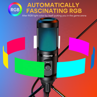 Microphone de jeu MAONO RGB, microphone de bureau, microphone de podcast, microfono pour jeux PS5, enregistrement, microphone à condensateur USB, microphones de jeu pour PC