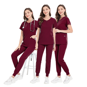 Uniforme d'hôpital pour femmes Nouveau style Vente en gros Ensemble infirmière Robe chirurgicale Manches courtes extensibles Hauts Pantalons Coton/Polyester/Spandex - Product Image 5