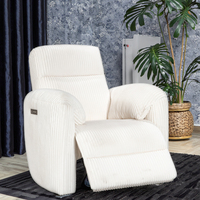 Fauteuil inclinable de luxe blanc moderne personnalisable avec fonction massage, structure en bois et revêtement en tissu pour salon - Vente en gros