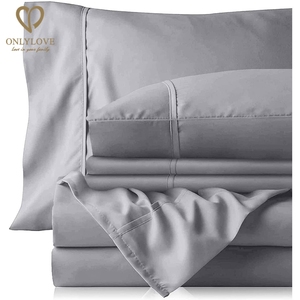 Khách Sạn Tấm 300 Chủ Đề Đếm Mềm 100% Tre Hữu Cơ Bông Chải Kỹ Tinh Khiết Bộ Đồ Giường Tấm Bộ Đồ Giường Bộ - Product Image 4