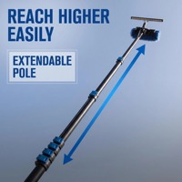 Brosse télescopique en aluminium Brushdepot de 24 pieds pour le nettoyage des fenêtres avec alimentation en eau, tête à poils doux de 12 pouces, pour panneaux solaires, murs extérieurs QYH0972