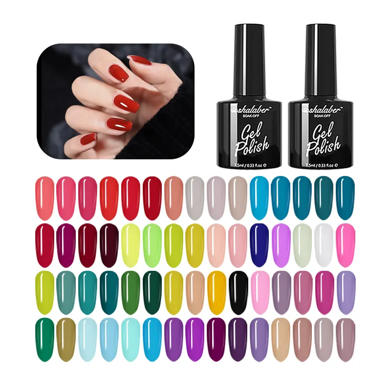 Sơn gel tùy chỉnh chất lượng cao Nail Nhà cung cấp 7.5ml nhãn hiệu riêng Vegan Màu sắc UV Nail Art Sơn Gel Polish