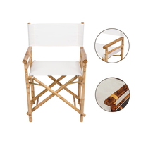 Chaise d'extérieur en bois de bambou Fonction pliable Chaise de plage et de camping