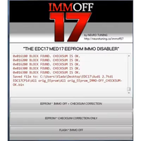 Logiciel IMMO-OFF 17 IMMOFF17 Version d'Activation EDC17 MED 17, Correction de Checksum EEPROM ECU pour Flash IMMO OFF