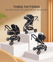 Poussette pliable 3-en-1 à haute vue pour bébé Fonction d'absorption des chocs intégrée Poussette à forte capacité de charge avec siège auto