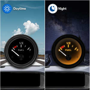 Đồng hồ đo mức nhiên liệu tự động xe hơi 12V E-1/2-f con trỏ 2 "52mm phổ màu trắng dẫn khói mét với cảm biến nhiên liệu phao dầu - Product Image 5