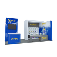 Compartiment de stockage de supports d'affichage lumineux portatifs pour des expositions de salons commerciaux comportant le matériel graphique de tissu de tension