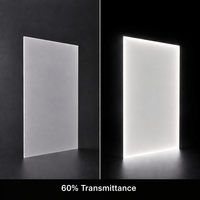 Feuille diffuseur LED PMMA KUNXIN 1-3mm, haute transmission, découpable, 1220*2440mm pour luminaires, conforme RoHS