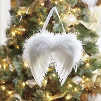 HY réel Mini plume ailes d'ange pour artisanat bricolage costume blanc suspendu arbre de noël fête décor à la maison bébé ornements décorations