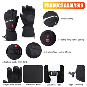 Guanti da sci invernali invernali in poliestere per <span class=keywords><strong>salvatore</strong></span> ricaricabile 7.4V da magazzino guanti da Snowboard - Product Image 3