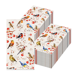 Huancai 20 pièces Floral oiseaux invités serviettes jetables <span class=keywords><strong>papier</strong></span> dîner <span class=keywords><strong>serviette</strong></span> salle de bain essuie-mains pour <span class=keywords><strong>anniversaire</strong></span> mariage fête fournitures - Product Image 4