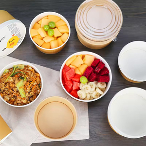 Bols en papier kraft jetables personnalisés pour salade à emporter impression offset bols à <span class=keywords><strong>poké</strong></span> - Product Image 6