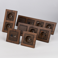 Prise murale USB + Type-C en bois massif, style européen, interrupteur et prise, vente directe d'usine en gros