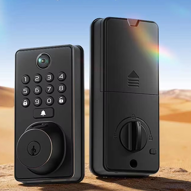 Sinovo Smart Fully Automatic Tuya Remote Control Deadbolt Lock Fingerprint  Digital Code Smart Lock for Home Security Scenario