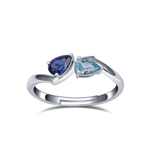 MSR-1724 Silver with Lab Grown Sapphire Ruby Factory Custom <strong>Ring</strong> Factory Price Good Quality Gold <strong>Craft</strong> <strong>Ring</strong> Couple <strong>Ring</strong> - Product Image 2
