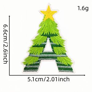 Parches de Tela Bordados con Dibujos Animados Navideños, 26 <span class=keywords><strong>Letras</strong></span> Decorativas, Adhesivos Termoadhesivos, Bordado Computarizado con Pegamento Termofusible - Product Image 4