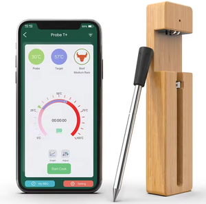 Thermomètre de cuisson sans fil à sonde pour la maison, fonctionnant sur piles, résolution 1°C, étanchéité IP67, en ABS – Offre spéciale - Product Image 1