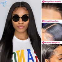 Grosir Pabrik Wig rambut asli Remy hd tanpa diproses, Wig rambut manusia 100% 36 38 40 inci