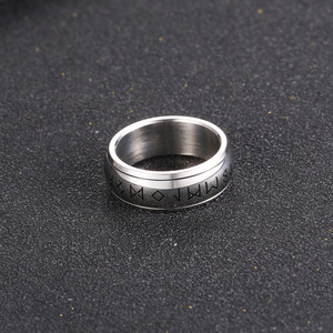 <b>Titanium</b> Steel <b>Ring</b> <b>Men</b> Letter Symbol Rotating Band Fashion Jewelry Gift SA1110 - Product Image 3