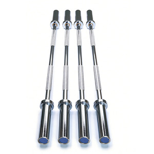 Barras de Pesas para Levantamiento de Pesas con Rodamientos de Agujas Cromados en Negro Plateado, Equipo Deportivo - Product Image 1
