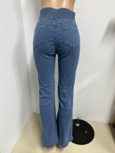 <span class=keywords><strong>Jean</strong></span> évasé taille haute extensible pour <span class=keywords><strong>femme</strong></span>, <span class=keywords><strong>coupe</strong></span> slim, effet push-up, OEM ODM - Product Image 3