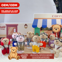 Boneka Beruang Teddy 14-17cm Dapat Dipakai, Bahan Poliester Isi Kapas, Dekorasi Furnitur Anak, Mainan Grosir, Dapat Disesuaikan