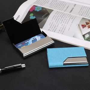 Personalized Business Holder Leather Aluminum Metal Name Case Box Clip Closure <b>Men</b> Women for Credit Card Storage - Product Image 3