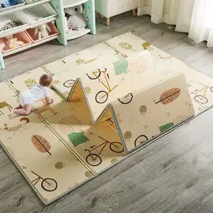 Alfombra de rompecabezas grande con estampado de animales para bebés, estera de juego Xpe no tóxica plegable, nueva