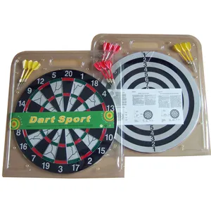 Dubbelzijdig Dartbord Set Papier Flocking 12Inch 15Inch 17Inch Klassieke Stijl Dartbord Met 6 Stuks Darts Voor Indoor Party Game