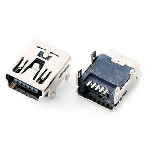 Conector MINIUSB de cuatro pines, interfaz de 5P con carcasa de hierro y cobre, SMT, totalmente integrado, miniUSB mini hembra. - Product Image 6