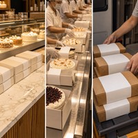 Étiquette adhésive personnalisée pour boîte à gâteau, autocollant de scellage pour emballage alimentaire, impression d'étiquettes en papier de qualité alimentaire